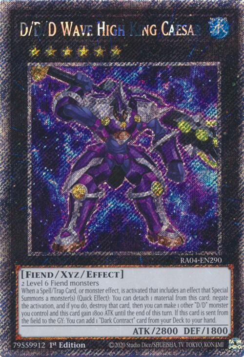 D/D/D Wave High King Caesar (Platinum Secret Rare) RA04-EN290 card from Quarter Century Stampede