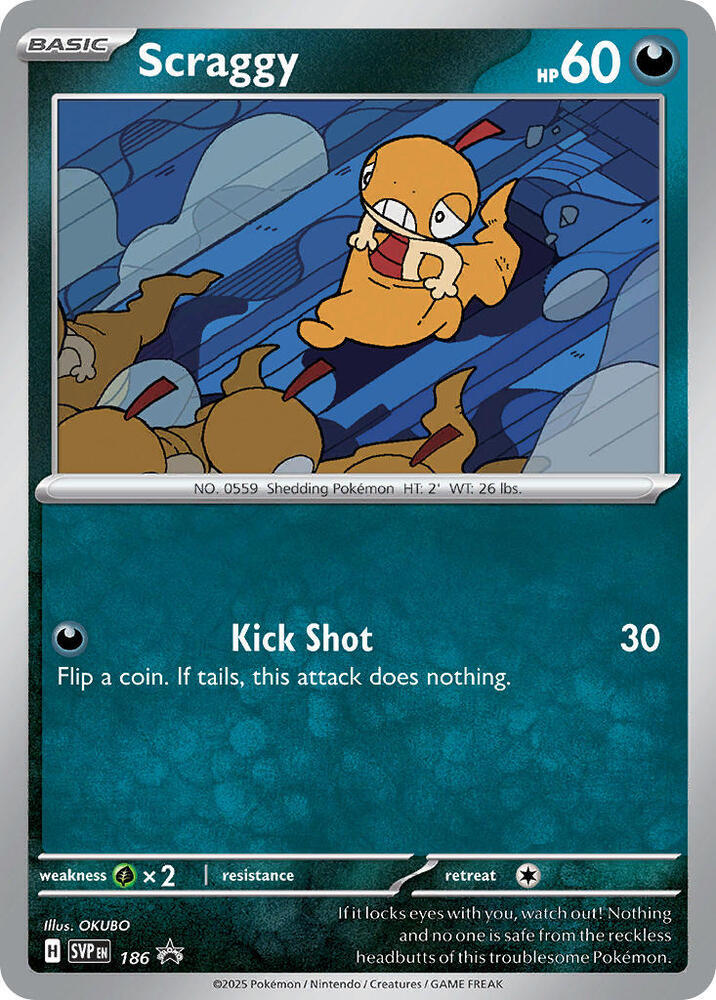 Scraggy 186 card from SV: Scarlet & Violet Promo Cards