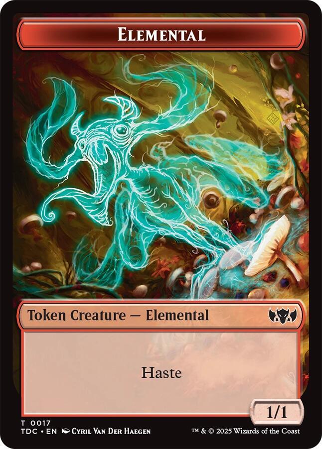 Elemental (0017) // Warrior Double-Sided Token 17 // 13 card from Commander: Tarkir: Dragonstorm