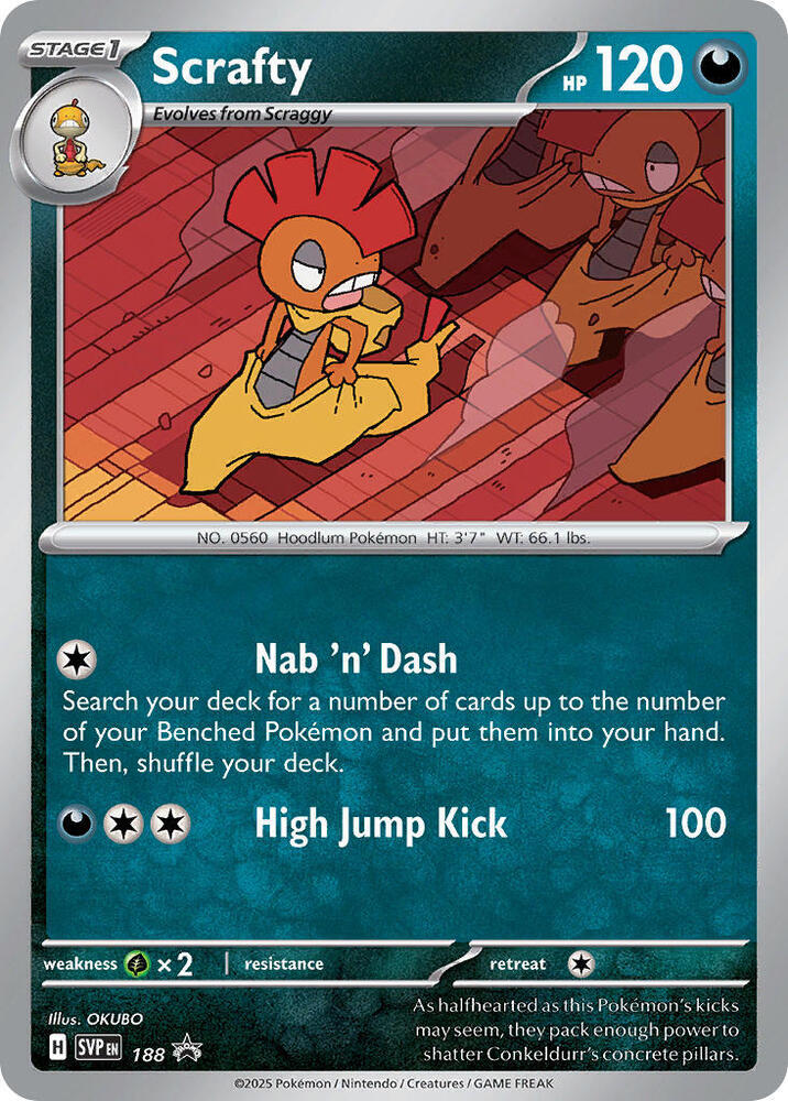 Scrafty 188 card from SV: Scarlet & Violet Promo Cards