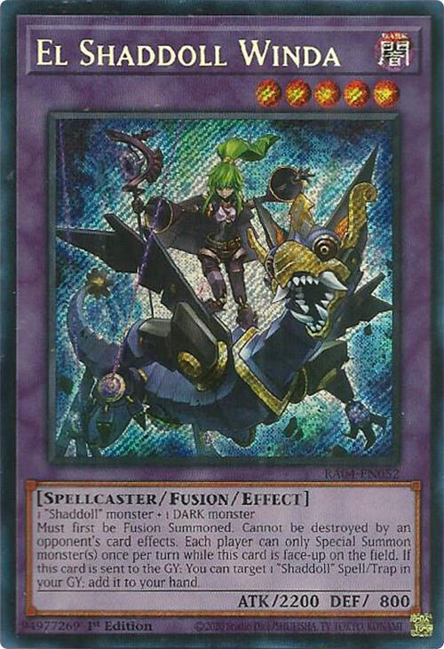 El Shaddoll Winda (Secret Rare) RA04-EN052 card from Quarter Century Stampede