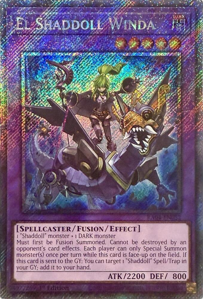 El Shaddoll Winda (Platinum Secret Rare) RA04-EN052 card from Quarter Century Stampede