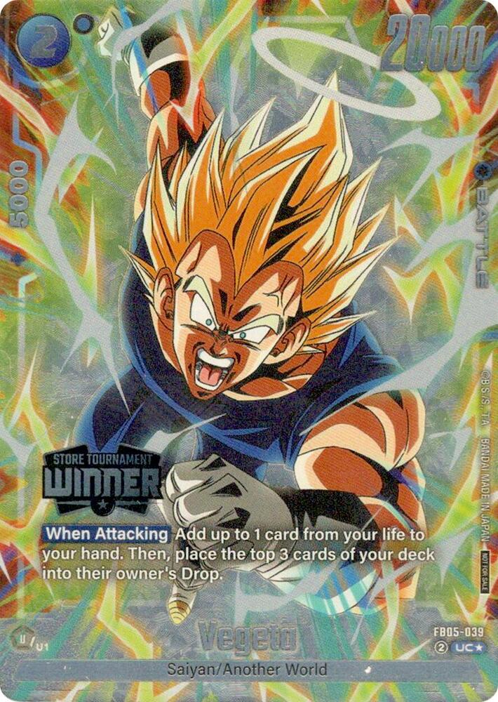 Vegeta (Tournament Pack -Winner- 06) FB05-039 card from Tournament and Championship Promos