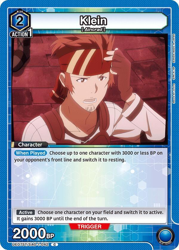 Klein UE07ST/SAO-1-042 card from UE07ST: Sword Art Online Starter Deck