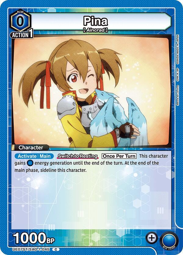 Pina UE07ST/SAO-1-045 card from UE07ST: Sword Art Online Starter Deck