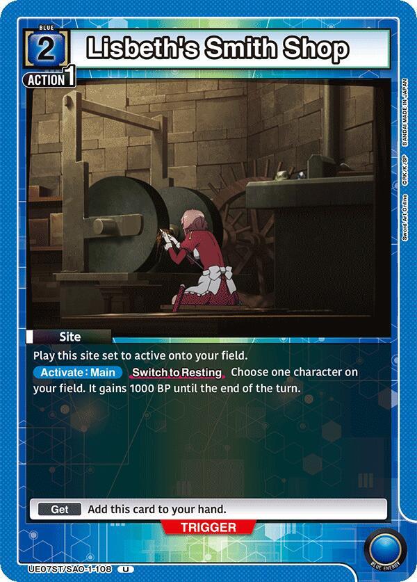 Lisbeth's Smith Shop UE07ST/SAO-1-108 card from UE07ST: Sword Art Online Starter Deck