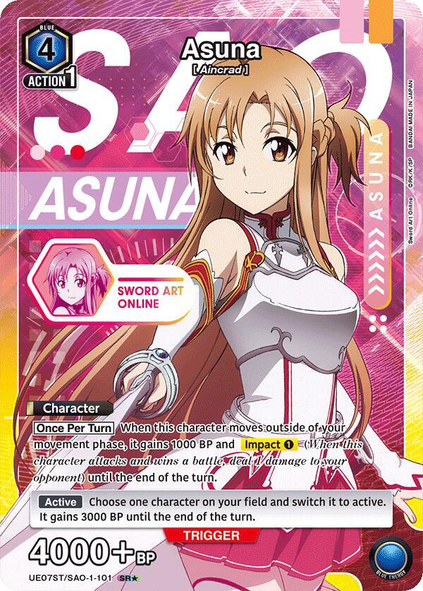 Asuna (SR*) UE07ST/SAO-1-101 card from UE07ST: Sword Art Online Starter Deck