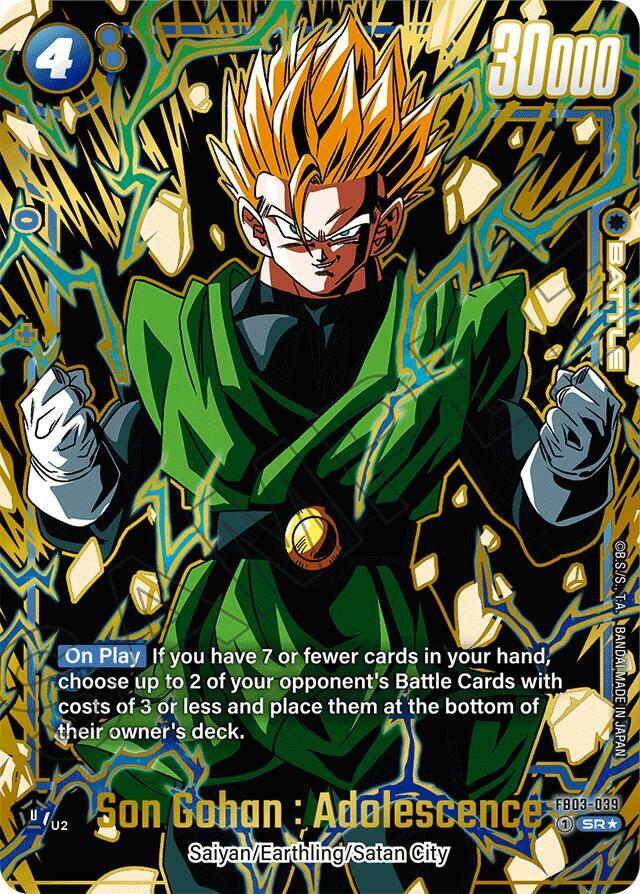 Son Gohan : Adolescence (Alternate Art) FB03-039 card from Raging Roar Alternate Art Reprints