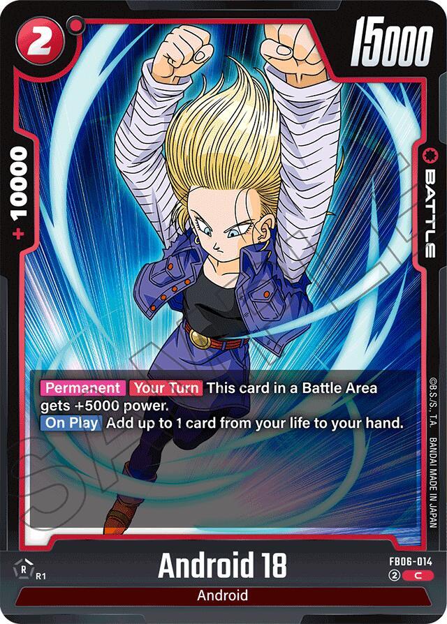 Android 18 FB06-014 card from Rivals Clash