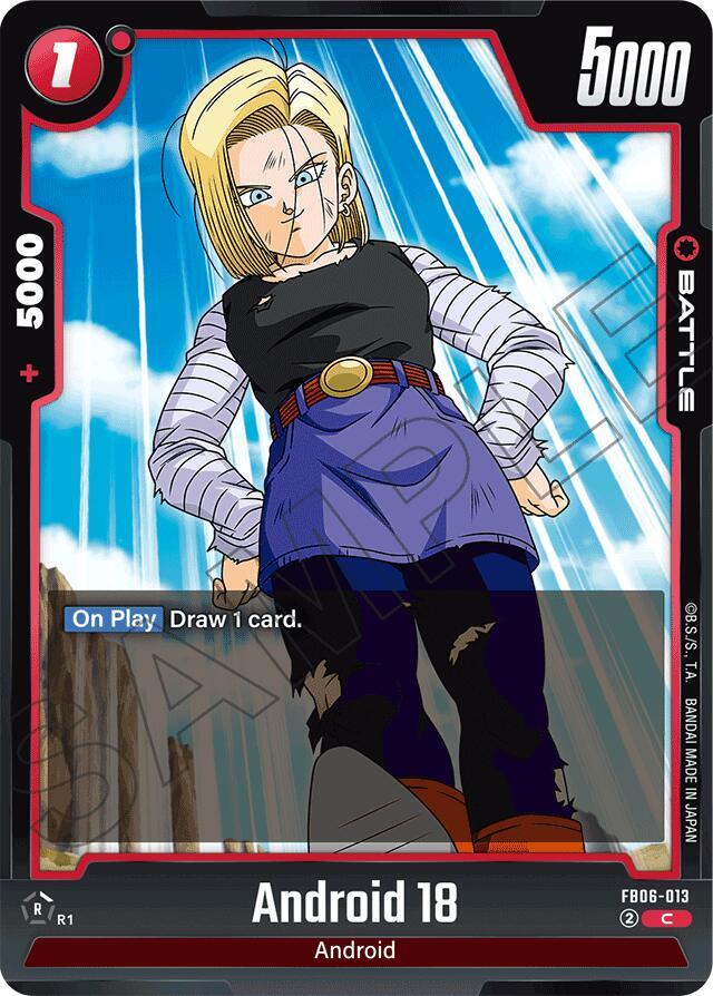 Android 18 FB06-013 card from Rivals Clash