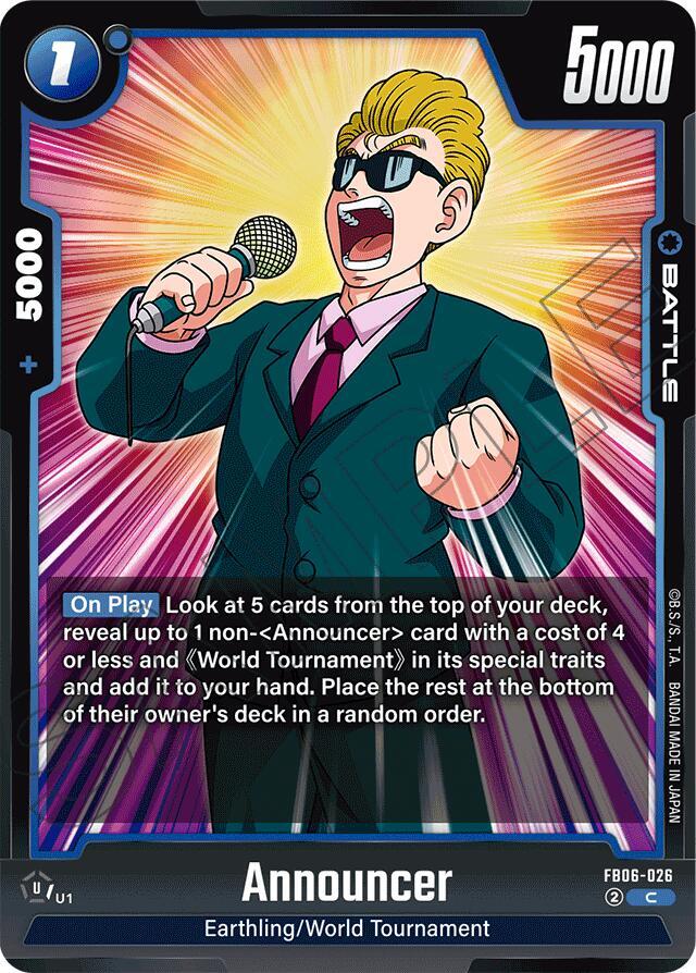 Announcer FB06-026 card from Rivals Clash