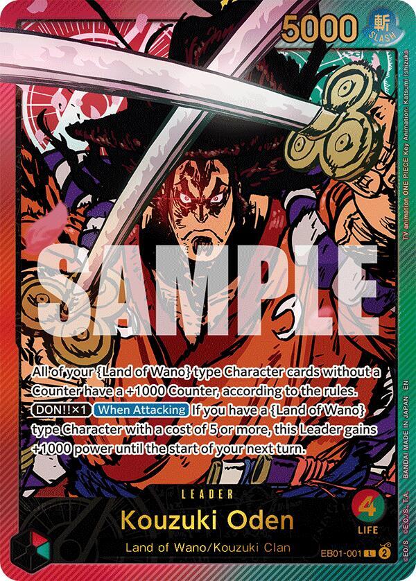 Kouzuki Oden (SP) EB01-001 card from Extra Booster: Anime 25th Collection