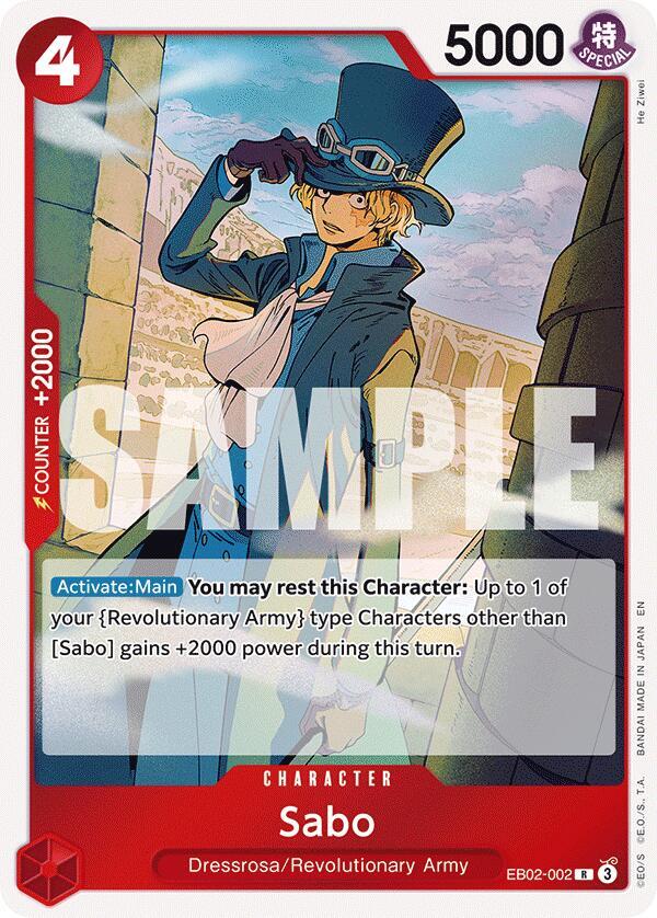 Sabo EB02-002 card from Extra Booster: Anime 25th Collection