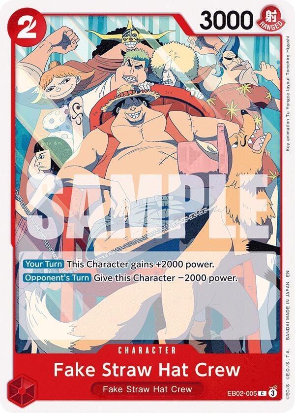 Fake Straw Hat Crew EB02-005 card from Extra Booster: Anime 25th Collection