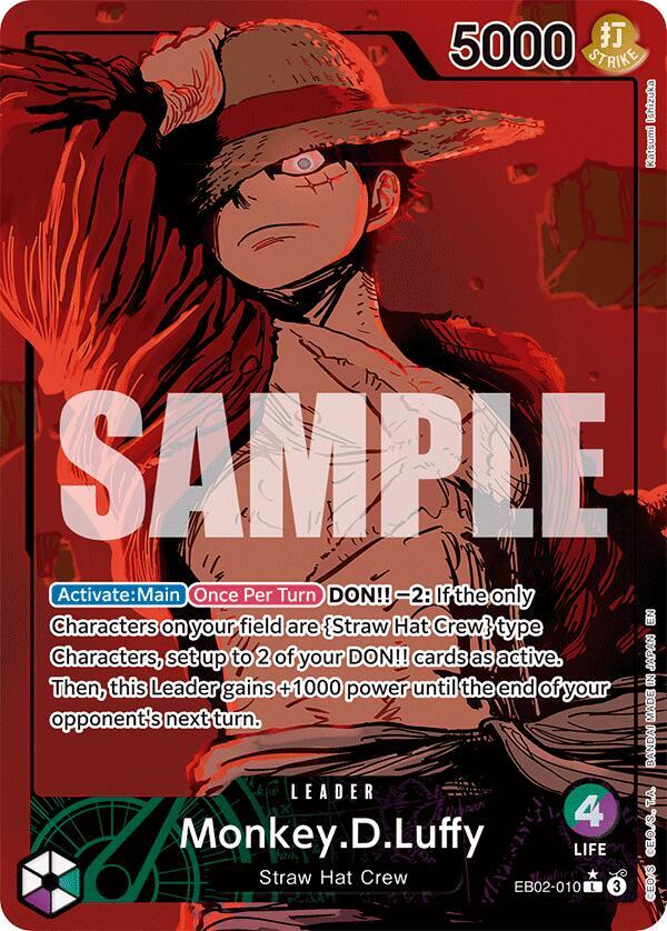 Monkey.D.Luffy (Alternate Art) EB02-010 card from Extra Booster: Anime 25th Collection