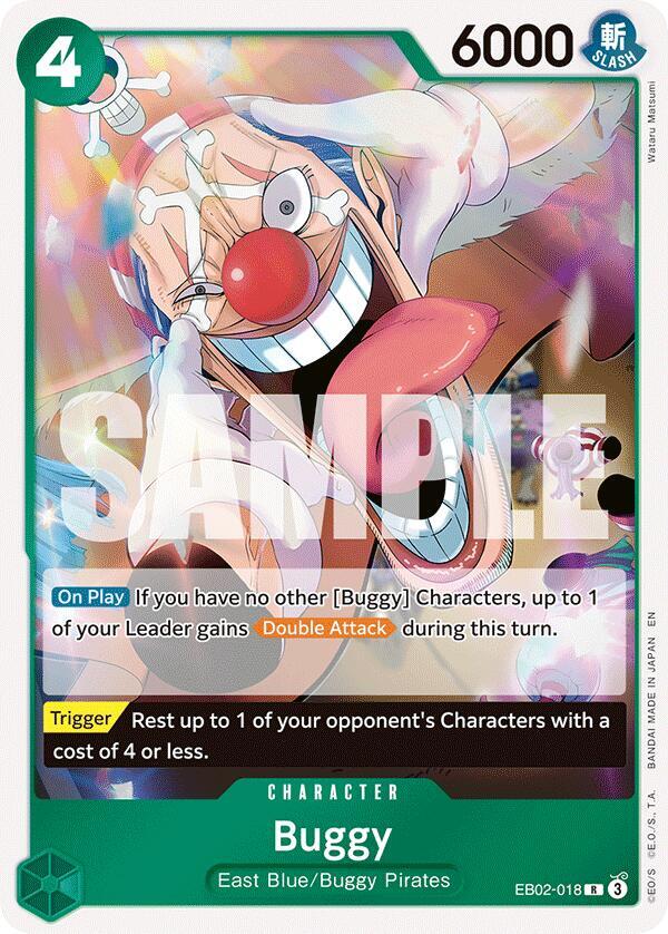 Buggy EB02-018 card from Extra Booster: Anime 25th Collection