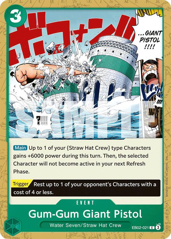 Gum-Gum Giant Pistol EB02-021 card from Extra Booster: Anime 25th Collection