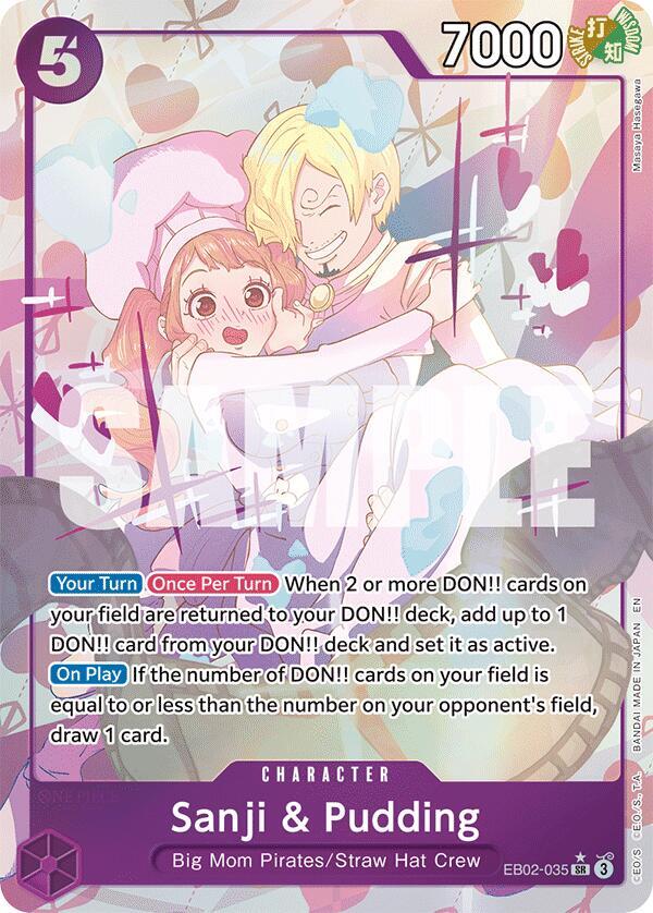 Sanji & Pudding (Alternate Art) EB02-035 card from Extra Booster: Anime 25th Collection