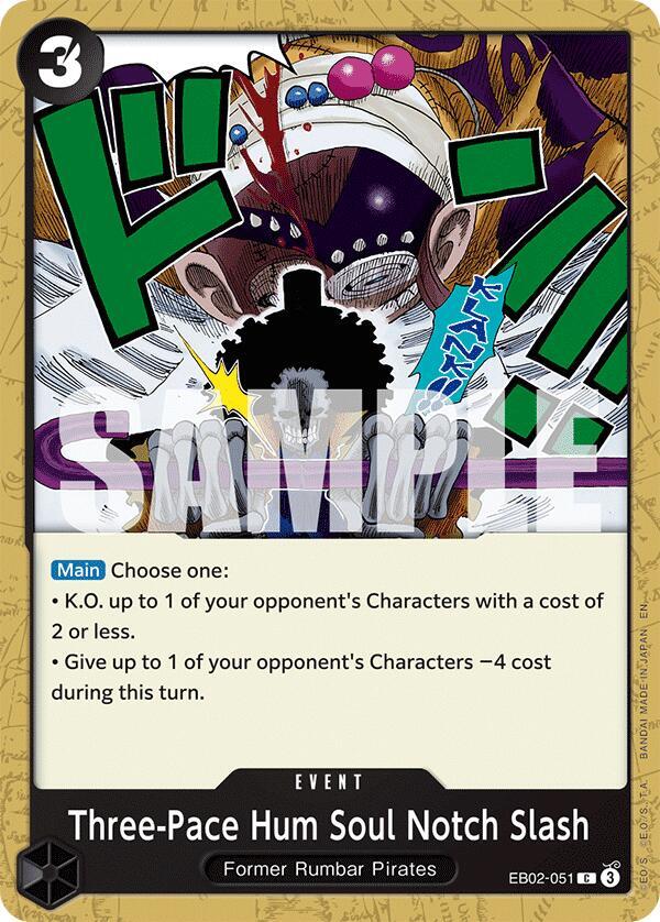 Three-Pace Hum Soul Notch Slash EB02-051 card from Extra Booster: Anime 25th Collection