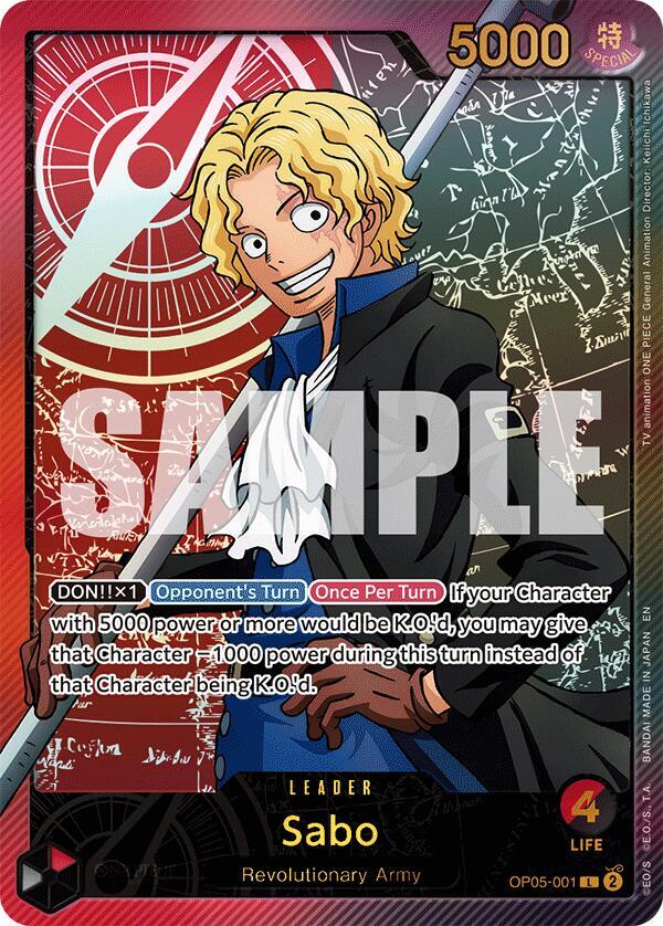 Sabo (SP) OP05-001 card from Extra Booster: Anime 25th Collection