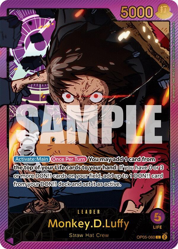 Monkey.D.Luffy (SP) OP05-060 card from Extra Booster: Anime 25th Collection