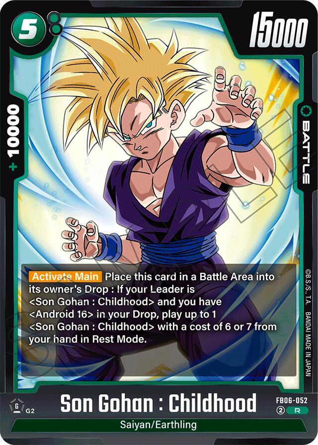 Son Gohan : Childhood FB06-052 card from Rivals Clash