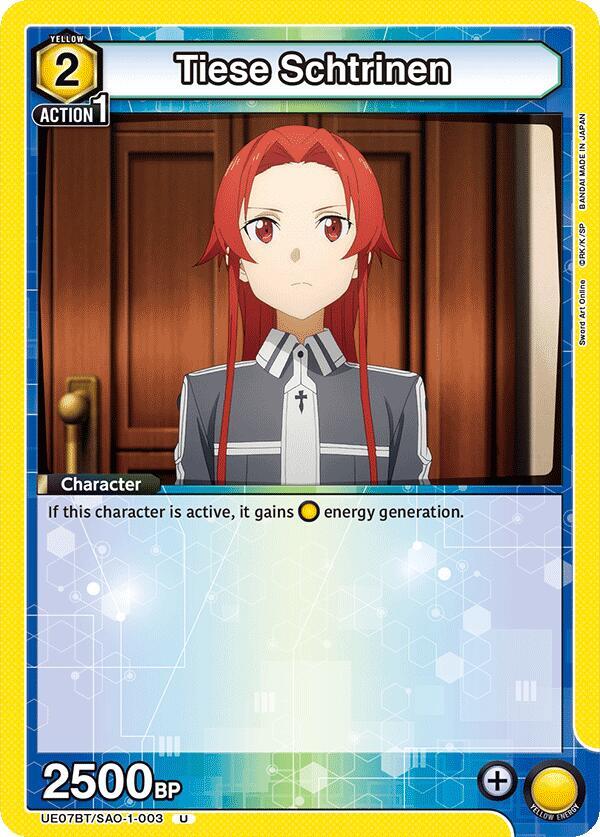 Tiese Schtrinen UE07BT/SAO-1-003 card from UE07BT: Sword Art Online