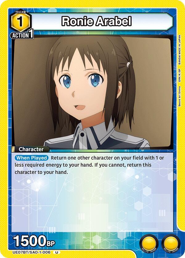 Ronie Arabel UE07BT/SAO-1-006 card from UE07BT: Sword Art Online