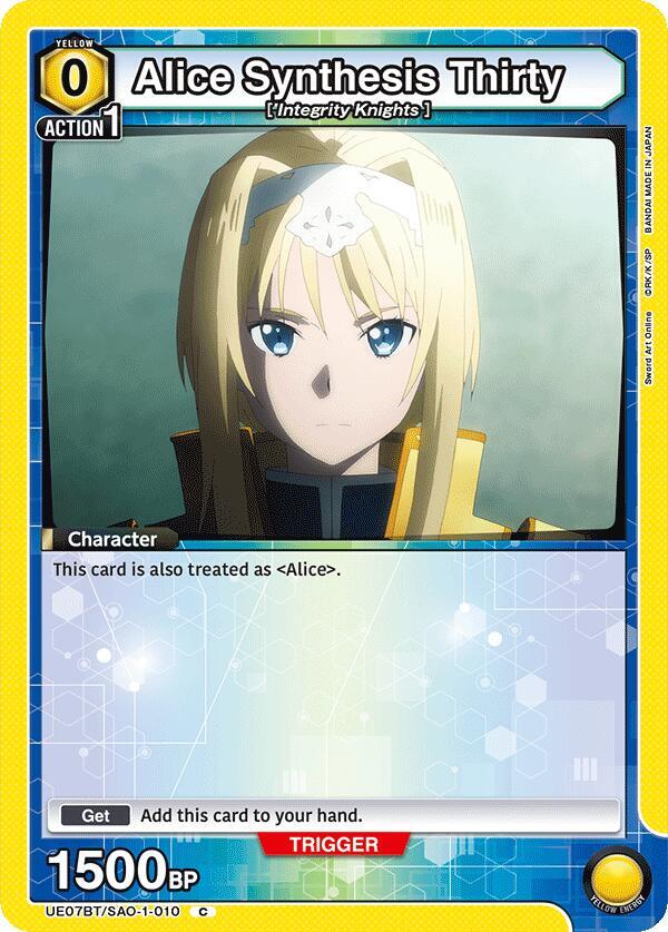 Alice Synthesis Thirty UE07BT/SAO-1-010 card from UE07BT: Sword Art Online