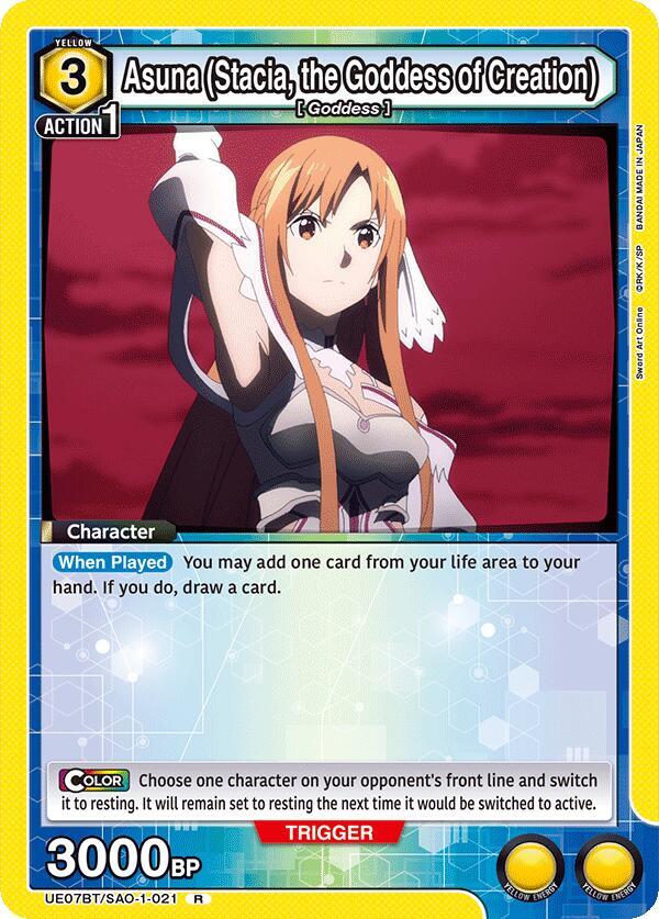 Asuna (Stacia, the Goddess of Creation) UE07BT/SAO-1-021 card from UE07BT: Sword Art Online