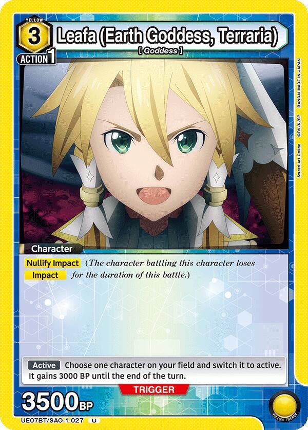 Leafa (Earth Goddess, Terraria) UE07BT/SAO-1-027 card from UE07BT: Sword Art Online