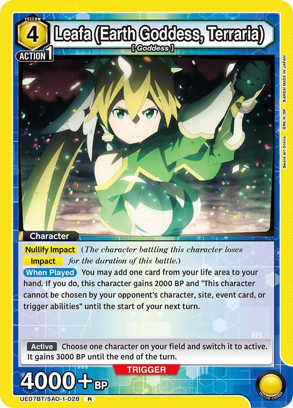 Leafa (Earth Goddess, Terraria) UE07BT/SAO-1-028 card from UE07BT: Sword Art Online