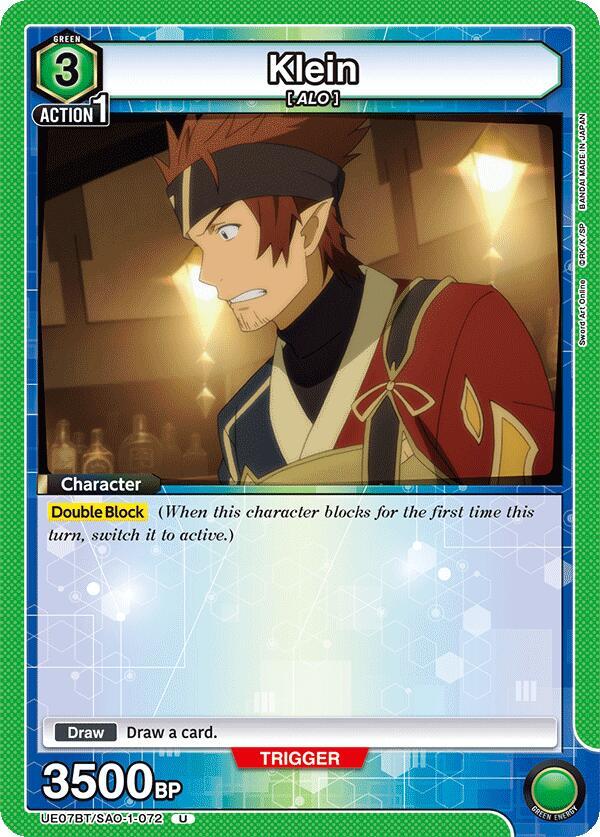 Klein UE07BT/SAO-1-072 card from UE07BT: Sword Art Online