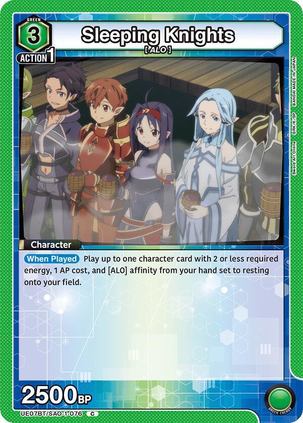 Sleeping Knights UE07BT/SAO-1-076 card from UE07BT: Sword Art Online