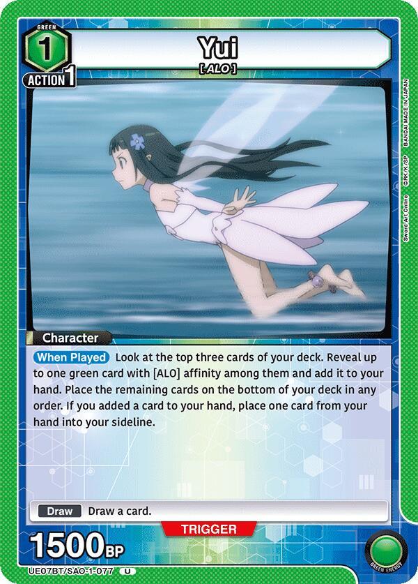 Yui UE07BT/SAO-1-077 card from UE07BT: Sword Art Online