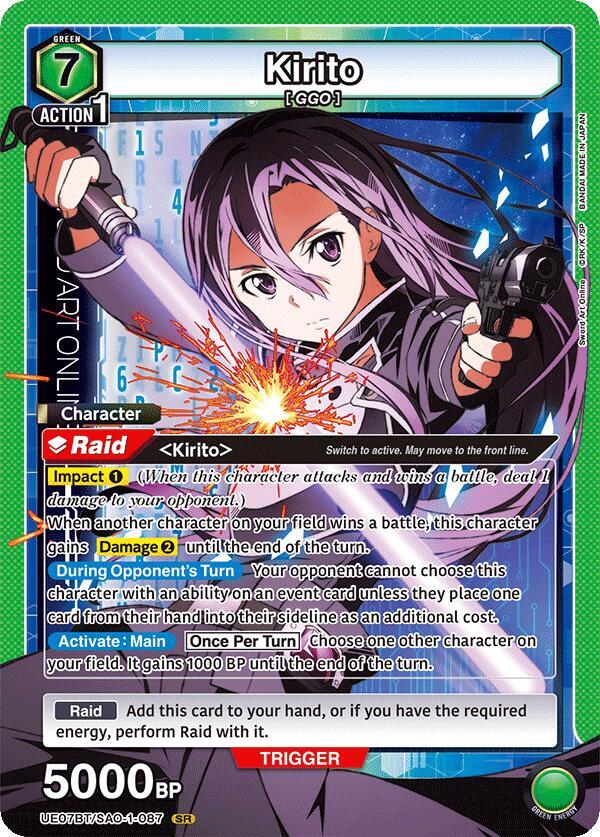 Kirito UE07BT/SAO-1-087 card from UE07BT: Sword Art Online