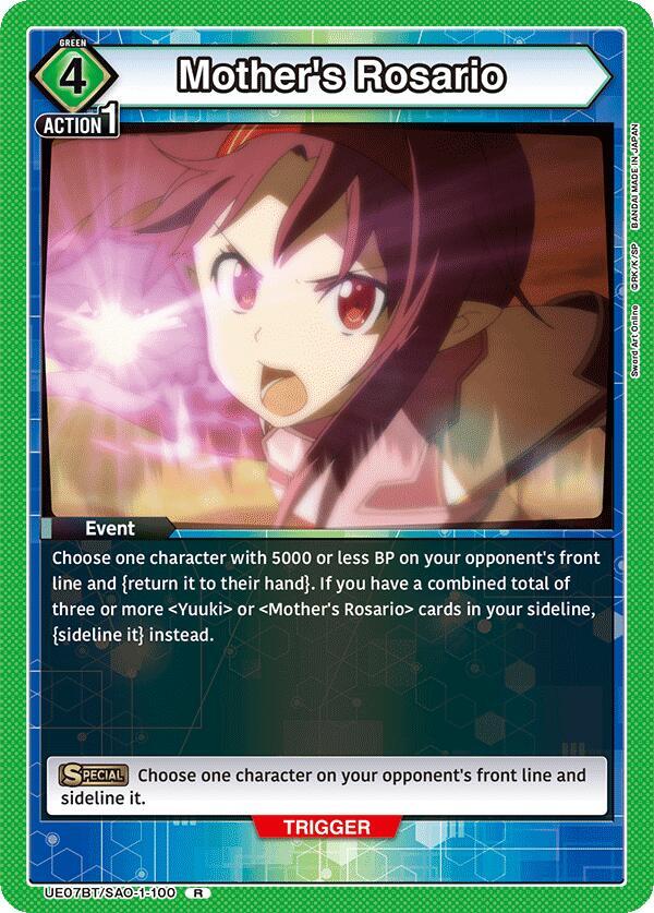 Mother's Rosario UE07BT/SAO-1-100 card from UE07BT: Sword Art Online