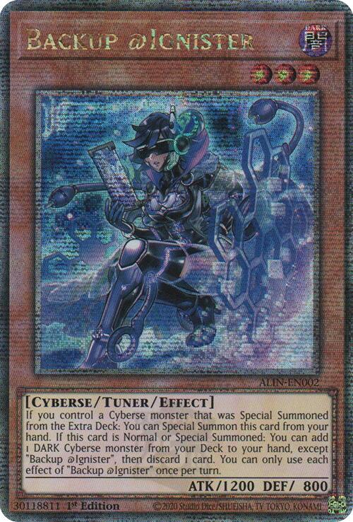 Backup @Ignister (Quarter Century Secret Rare) ALIN-EN002 card from Alliance Insight