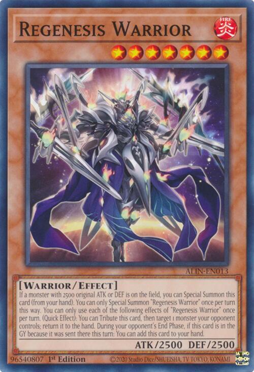 Regenesis Warrior ALIN-EN013 card from Alliance Insight