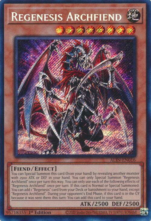 Regenesis Archfiend ALIN-EN016 card from Alliance Insight