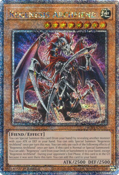 Regenesis Archfiend (Quarter Century Secret Rare) ALIN-EN016 card from Alliance Insight