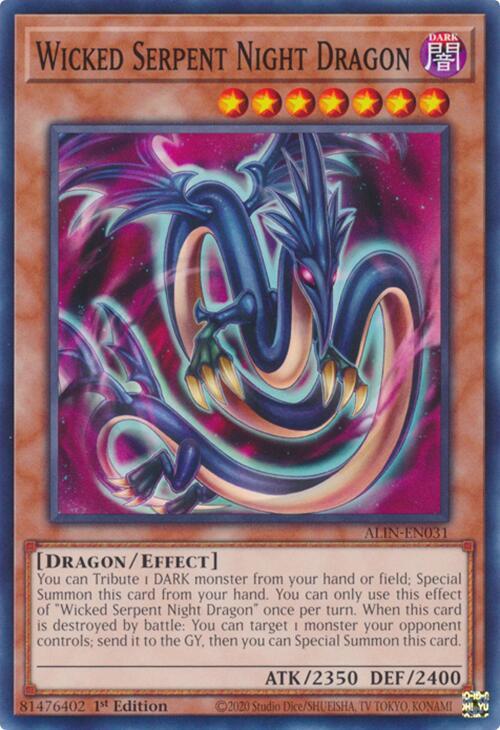 Wicked Serpent Night Dragon ALIN-EN031 card from Alliance Insight