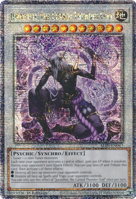 Juraishin, the Cursed Thunder God (Quarter Century Secret Rare) ALIN-EN043 card from Alliance Insight