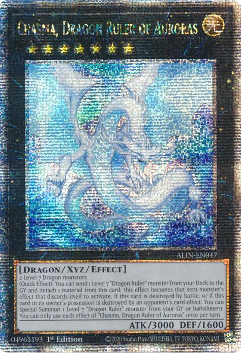 Chasma, Dragon Ruler of Auroras (Quarter Century Secret Rare) ALIN-EN047 card from Alliance Insight