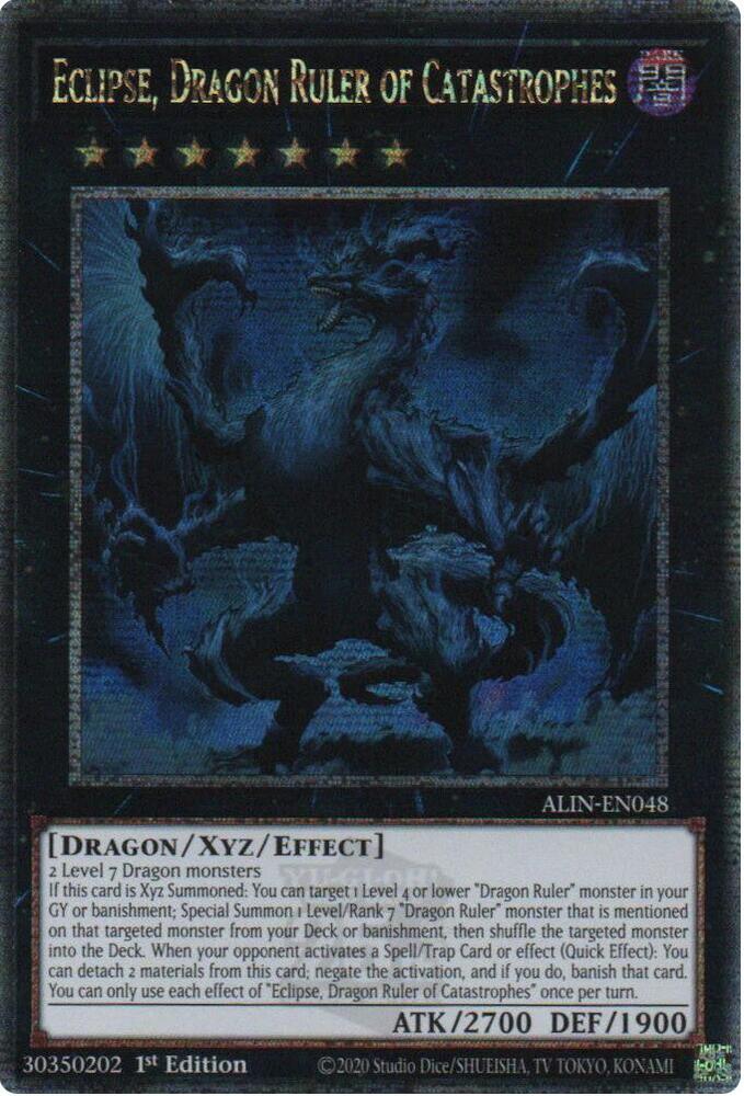 Eclipse, Dragon Ruler of Catastrophes (Quarter Century Secret Rare) ALIN-EN048 card from Alliance Insight
