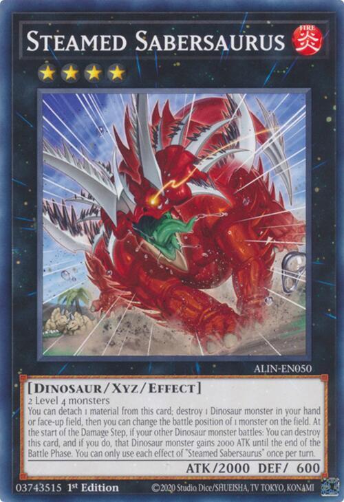 Steamed Sabersaurus ALIN-EN050 card from Alliance Insight