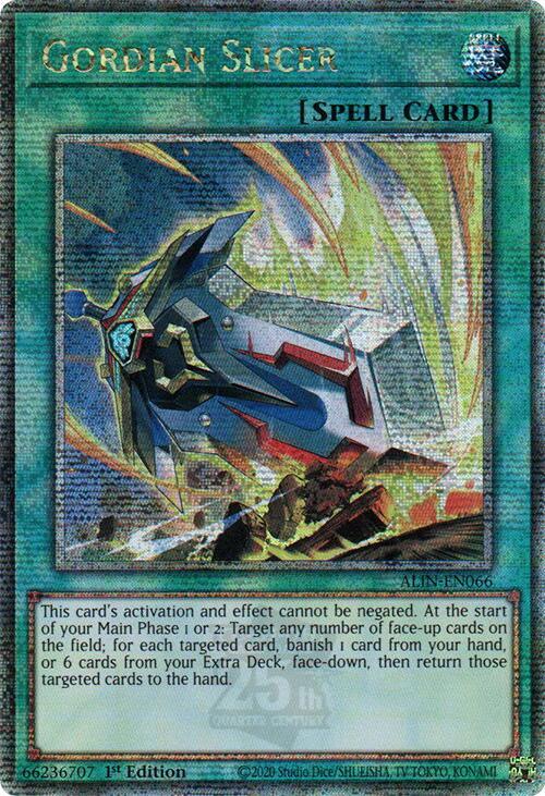 Gordian Slicer (Quarter Century Secret Rare) ALIN-EN066 card from Alliance Insight