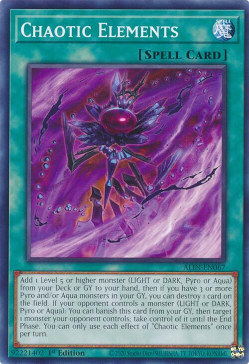 Chaotic Elements ALIN-EN067 card from Alliance Insight