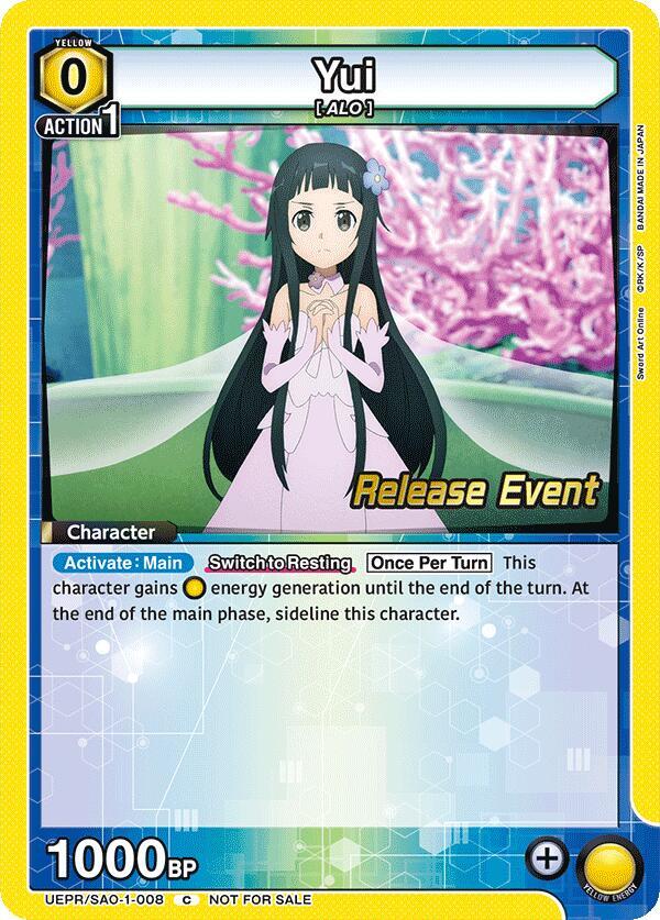 Yui UEPR/SAO-1-008 card from UE07BT: Sword Art Online Release Event Cards