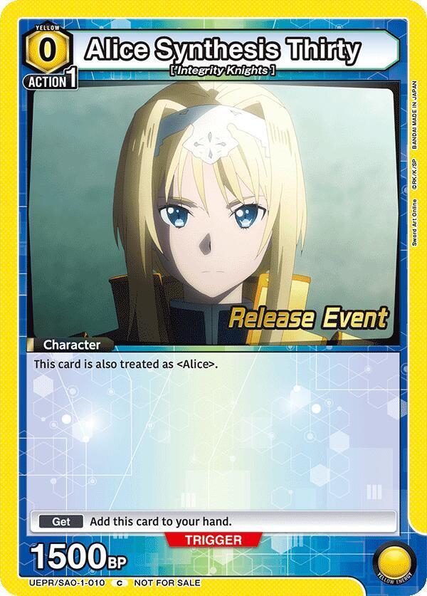 Alice Synthesis Thirty UEPR/SAO-1-010 card from UE07BT: Sword Art Online Release Event Cards